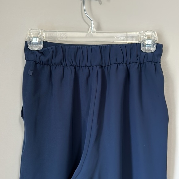 Lululemon Noir Crop Pant Navy Wide Leg High Rise Belted Tie Waist Capri Sz 4 - Picture 6 of 15